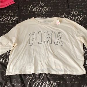 Pink half crop shirt